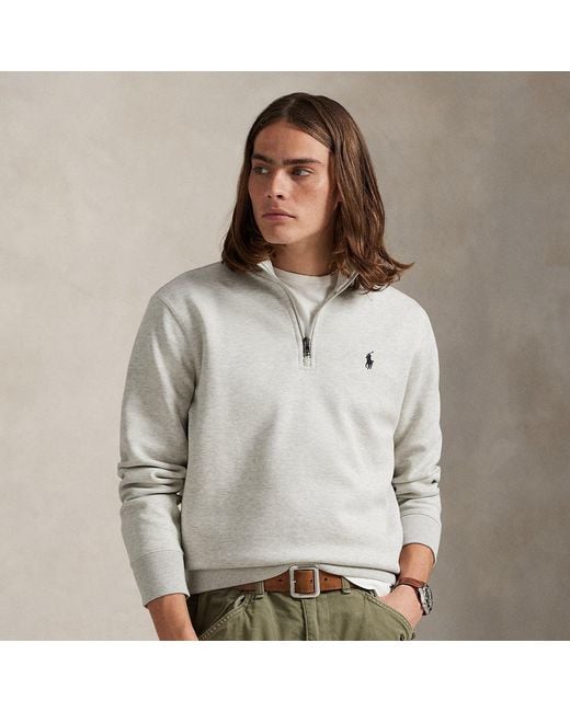 Polo Ralph Lauren Gray Double-Knit Quarter-Zip Pullover for men