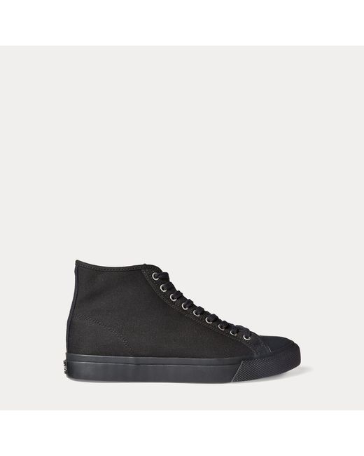 Ralph Lauren Black Mayport Canvas Trainer for men