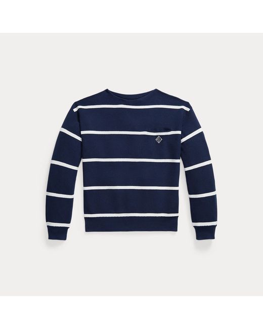Polo Ralph Lauren Blue Relaxed Fit Mesh-Knit Cotton Sweater for men