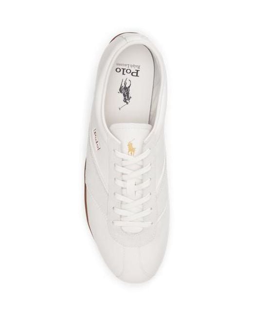 Polo Ralph Lauren White Rl Racer Vector Leather Trainer for men