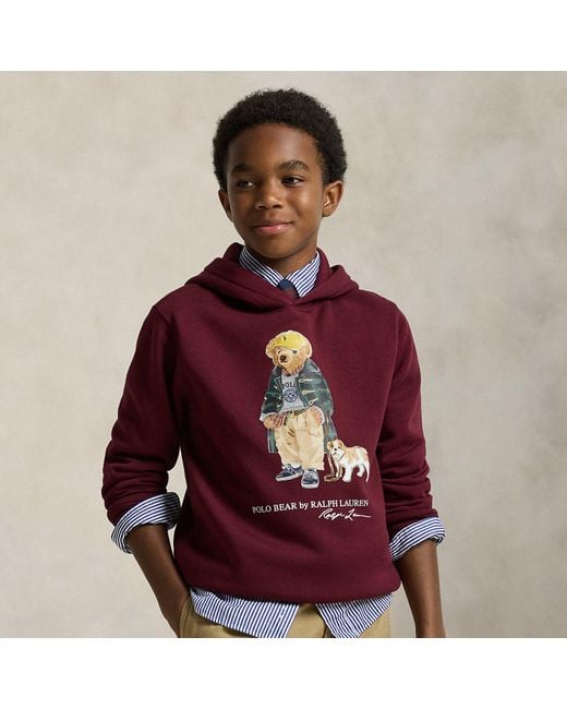 Polo Ralph Lauren Men's Red Ralph Lauren Boy's Polo Bear Fleece Hoodie - Main Image