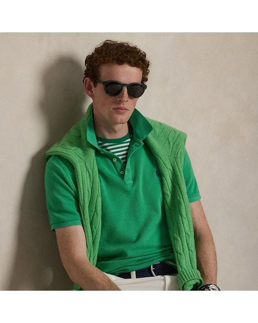 Polo Ralph Lauren Green French Terry Polo Shirt for men