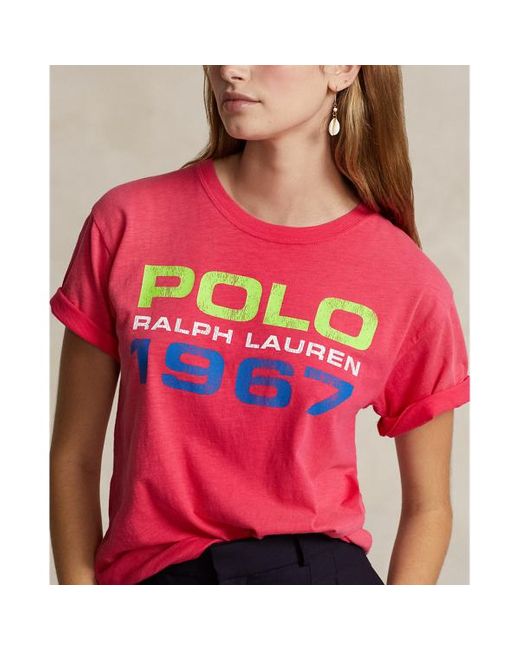Polo Ralph Lauren Red Logo Cotton Jersey T-shirt