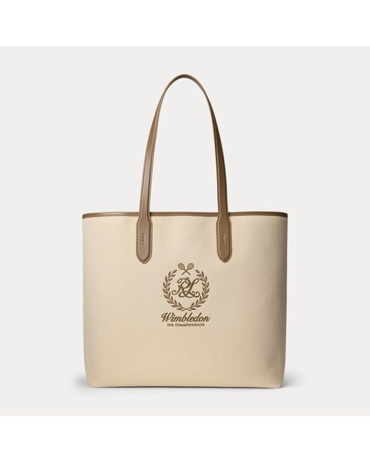 Ralph Lauren Natural Wimbledon Leather-Trim Canvas Tote for men