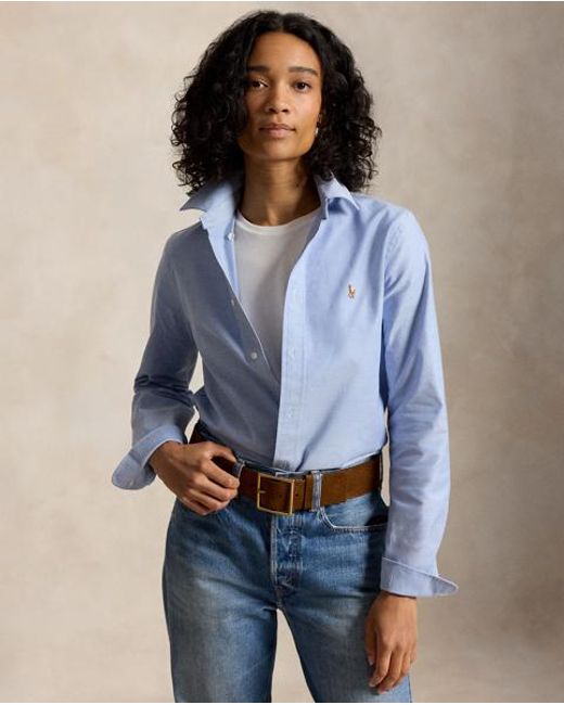 Polo Ralph Lauren Blue The Iconic Stretch Slim Fit Oxford Shirt