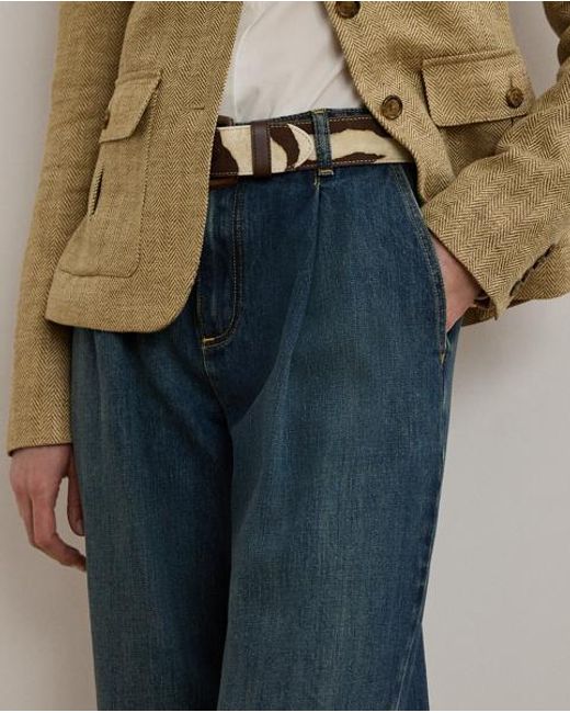 Jean Taille Haute À Jambe Large Ralph Lauren en coloris Blue