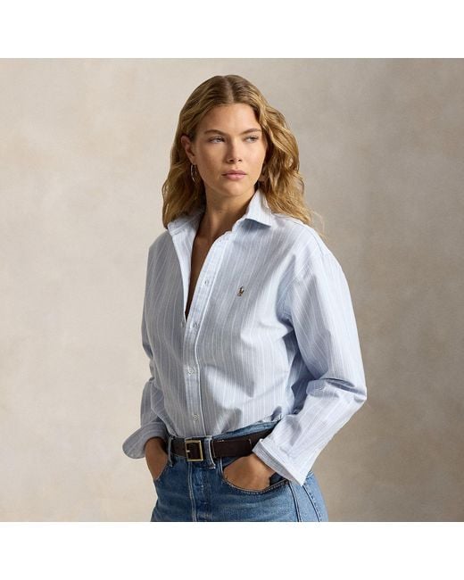 Polo Ralph Lauren Blue Relaxed Fit Cotton Oxford Shirt