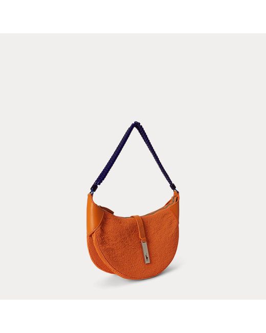 Bolso De Hombro Polo Id Mini Con Cuentas Polo Ralph Lauren de color Orange