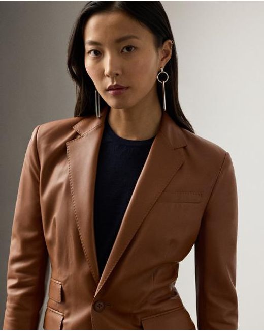 Ralph Lauren Brown Parker Lambskin Jacket