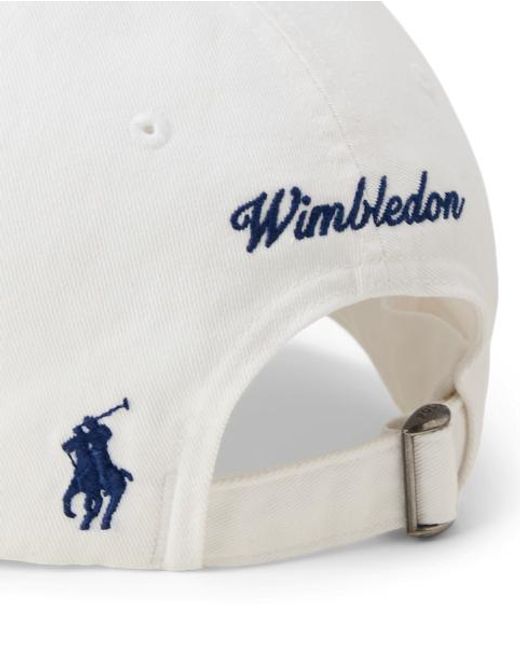 Polo Ralph Lauren White Wimbledon Shield Patch Twill Cap for men