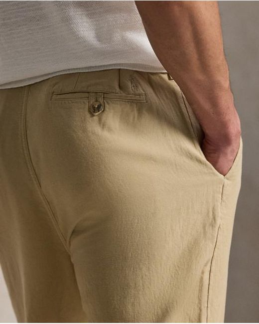 Ralph Lauren Natural Bedford Classic Fit Linen-Cotton Trouser for men