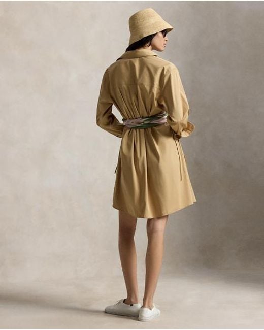 Polo Ralph Lauren Natural Cotton Drawcord Shirtdress