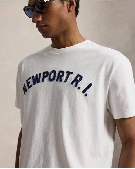Ralph Lauren White Classic Fit Jersey Graphic T-Shirt for men