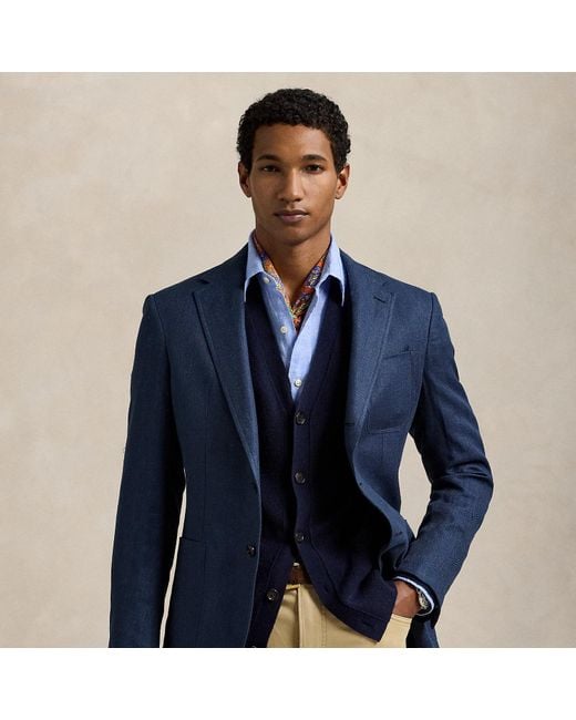 Polo Ralph Lauren Blue Polo Tailored Herringbone Sport Coat for men
