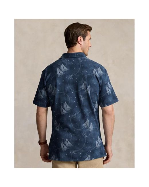 Ralph Lauren Große Größen - Bedrucktes Poloshirt aus Piqué in Blue für Herren