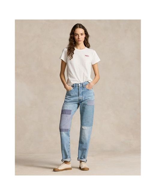 Polo Ralph Lauren Ruime Rechte Jeans Met Hoge Taille in het Blue