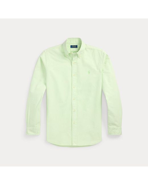 Polo Ralph Lauren Green Classic Fit Mineral-Dyed Oxford Shirt for men