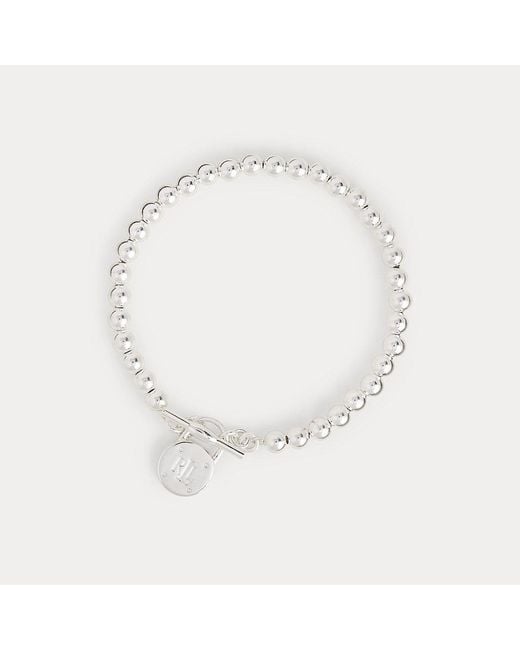 Bracciale con perline argento sterling di Ralph Lauren in White
