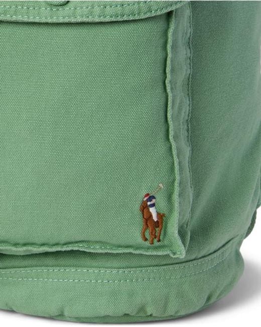 Polo Ralph Lauren Green Flap-Top Canvas Backpack for men