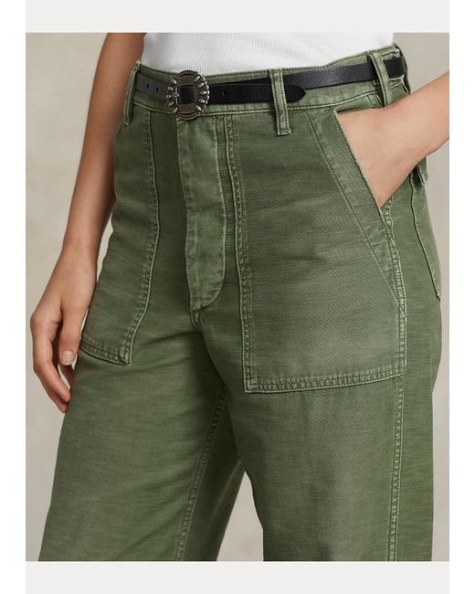Polo Ralph Lauren Cotton Sateen Utility Trouser in Green | Lyst UK