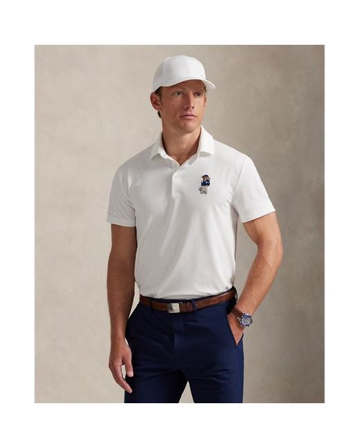 Ralph Lauren White Tailored Fit Polo Bear Polo Shirt for men