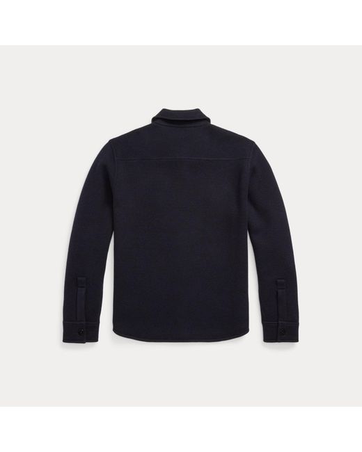 RRL Blue Birdseye Jacquard Wool Workshirt Jumper for men