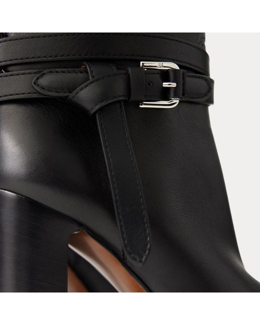 Ralph Lauren Black Donnely 90 Mm Calfskin Boot