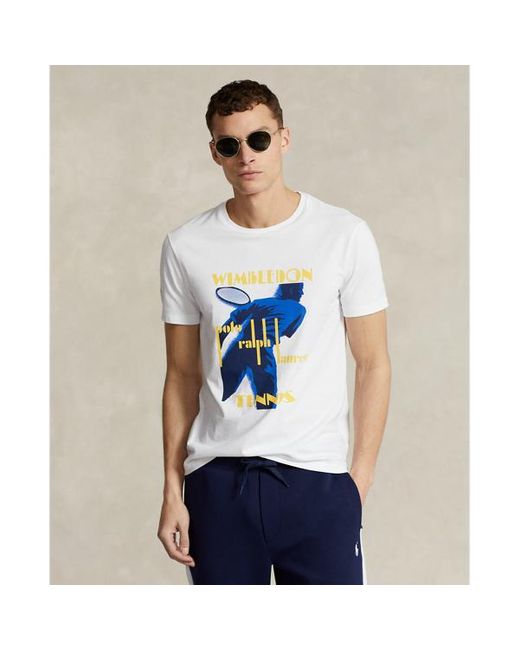 Polo Ralph Lauren White Wimbledon Custom Slim Fit T-shirt for men