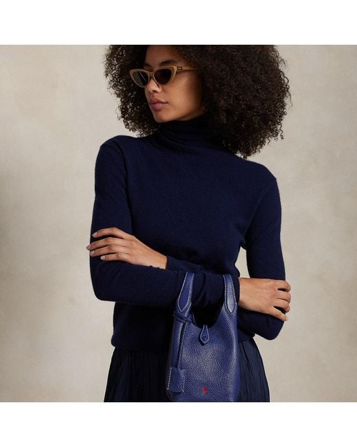 Polo Ralph Lauren Blue Polo Play Small Leather Tote & Crossbody