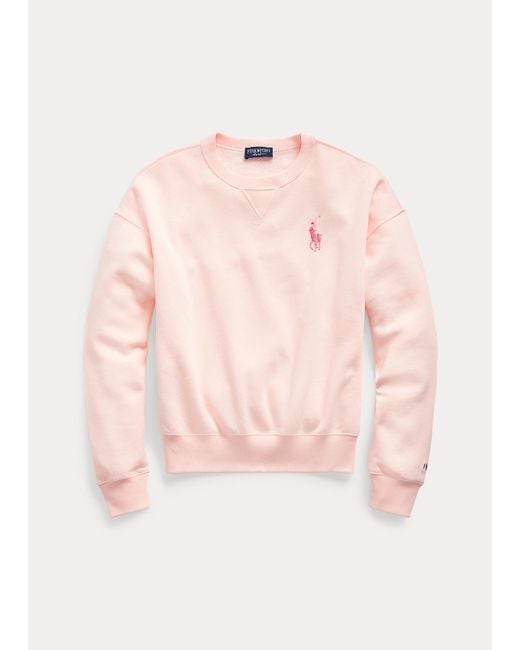 Ralph Lauren Pink Pony Fleece Crewneck Sweatshirt