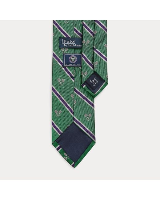Polo Ralph Lauren Green Wimbledon Silk Umpire Tie for men