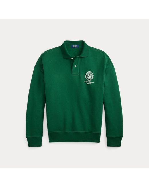Polo Ralph Lauren Green Relaxed Fit Fleece Graphic Sweatshirt for men