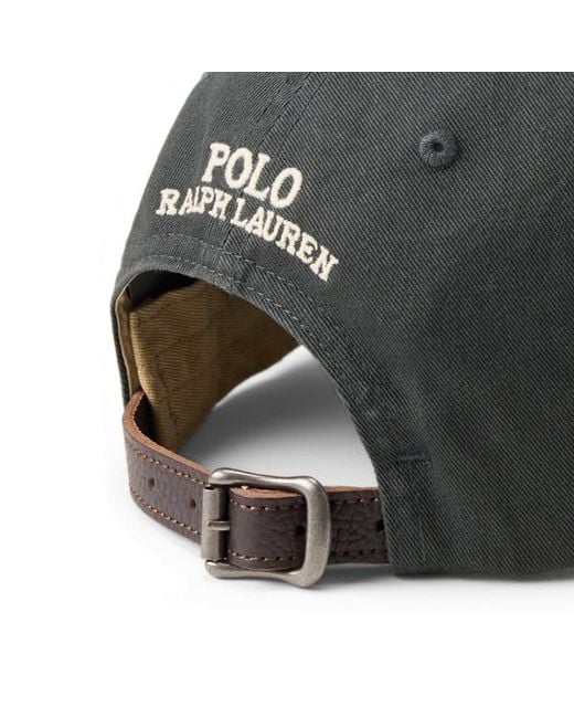 Ralph Lauren Black Polo Bear Twill Ball Cap for men