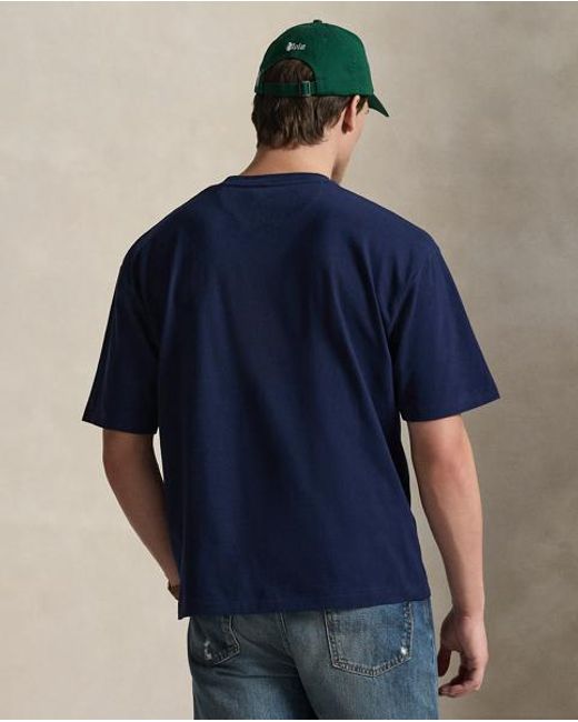 Polo Ralph Lauren Blue Relaxed Fit Sueded Jersey T-Shirt for men