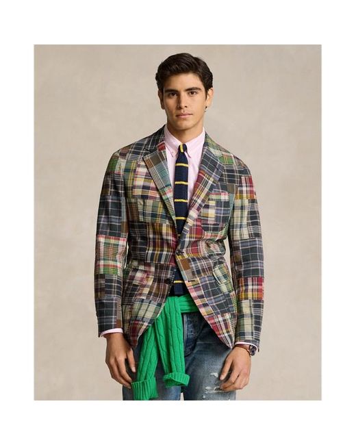 Ralph Lauren Blue Polo Soft Tailored Plaid Suit Jacket for men