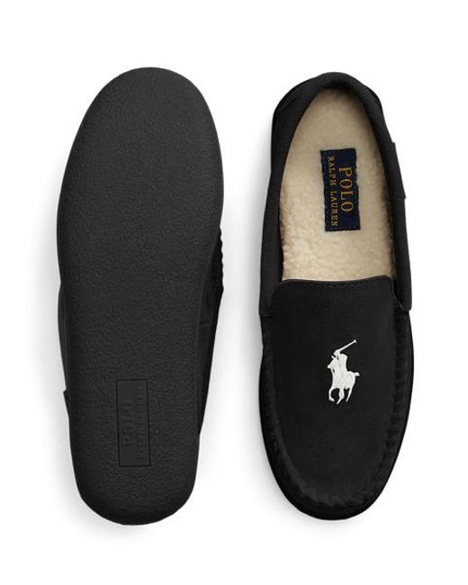 Polo Ralph Lauren Brenan Suède Pantoffel in het Black voor heren