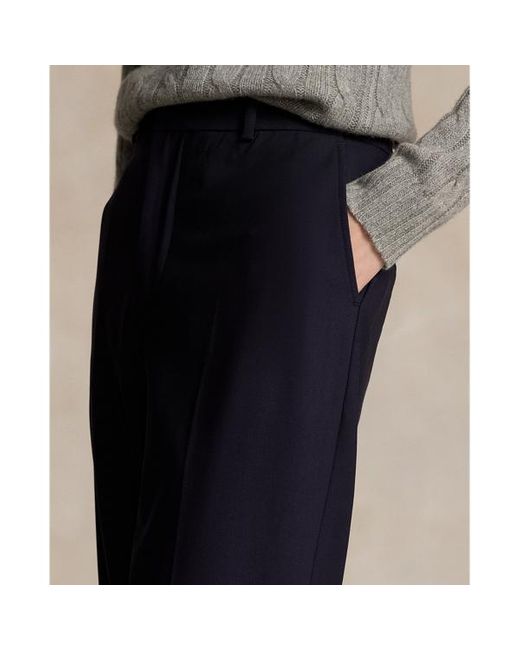 Polo Ralph Lauren Blue Relaxed-Straight-Fit Hose mit hohem Bund