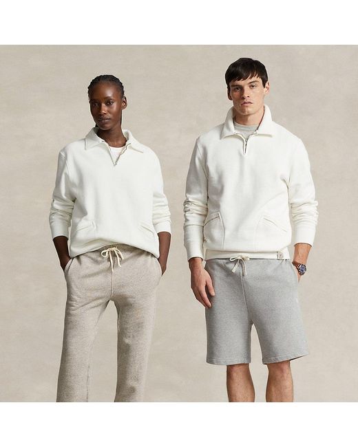 Polo Ralph Lauren Gray Fleece Collared Quarter-zip Sweatshirt for men