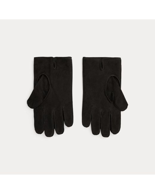 Polo Ralph Lauren Black Insulated Suede Gloves for men
