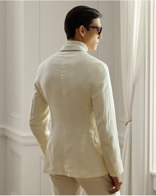 Ralph Lauren Natural Hadley Hand-Tailored Silk-Linen Jacket for men