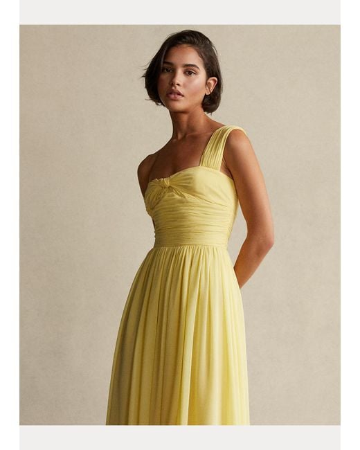 Lauren Ralph Lauren Women's Yellow Buckle-Trim Jersey Halter Gown Size 6 |  eBay