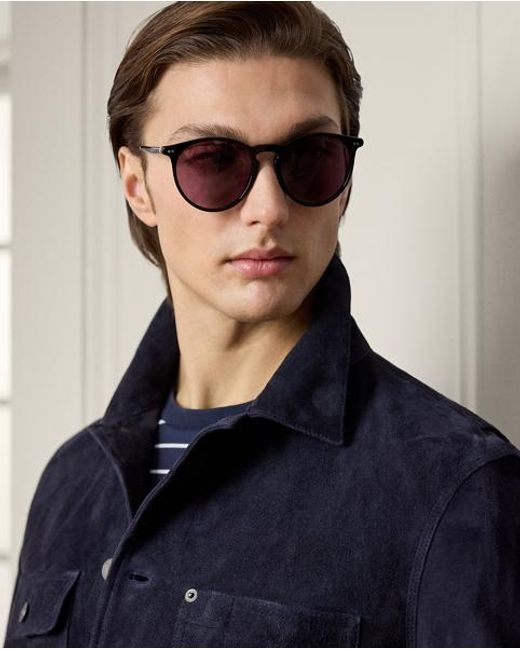 Ralph Lauren Blue Suede Jacket for men