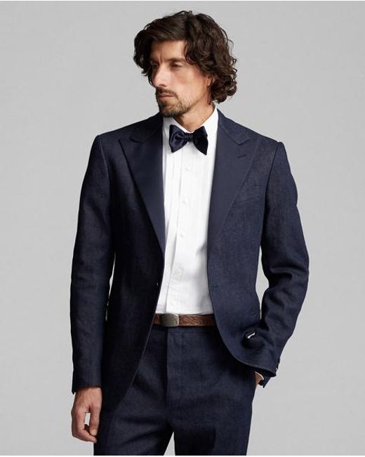 RRL Blue Denim Tuxedo Jacket for men