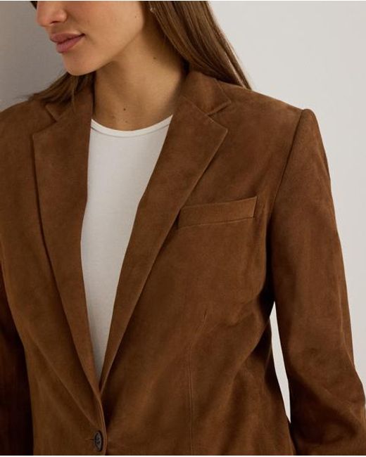 Ralph Lauren Brown Goat-Suede Blazer