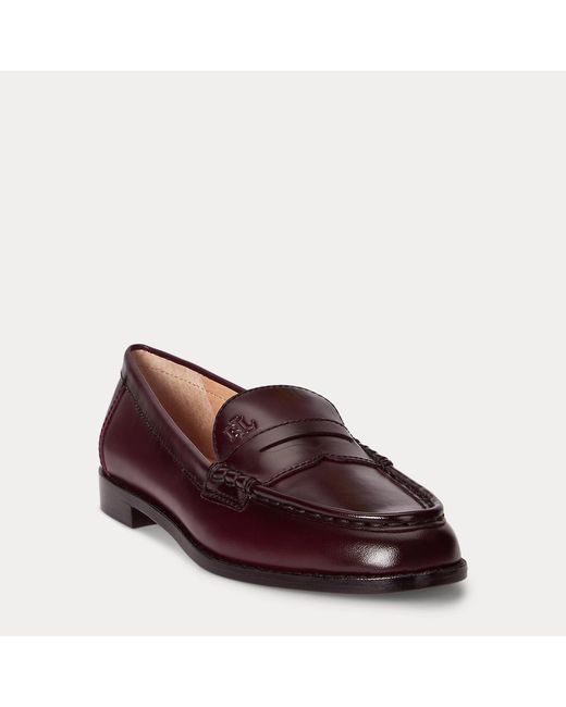 Ralph Lauren Red Wynnie Leather Loafer