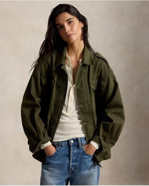 Polo Ralph Lauren Green Cropped Field Jacket