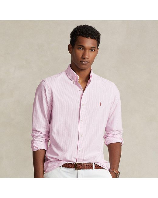 Chemise Oxford cintrée à rayures Polo Ralph Lauren pour homme en coloris Pink