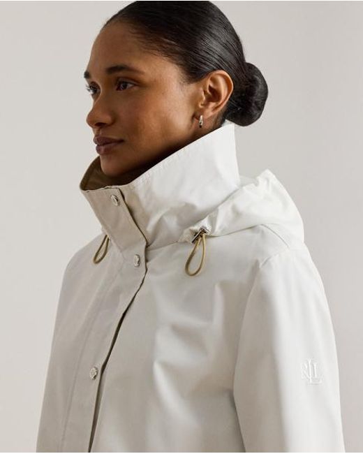 Ralph Lauren White Hooded Funnelneck Anorak