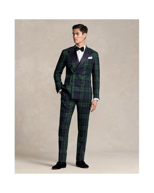 Polo Ralph Lauren Green Polo Tailored Plaid Linen Tuxedo for men