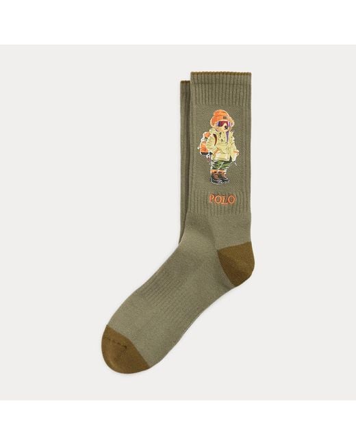 Polo Ralph Lauren Green Polo Bear Cotton-Blend Crew Socks for men